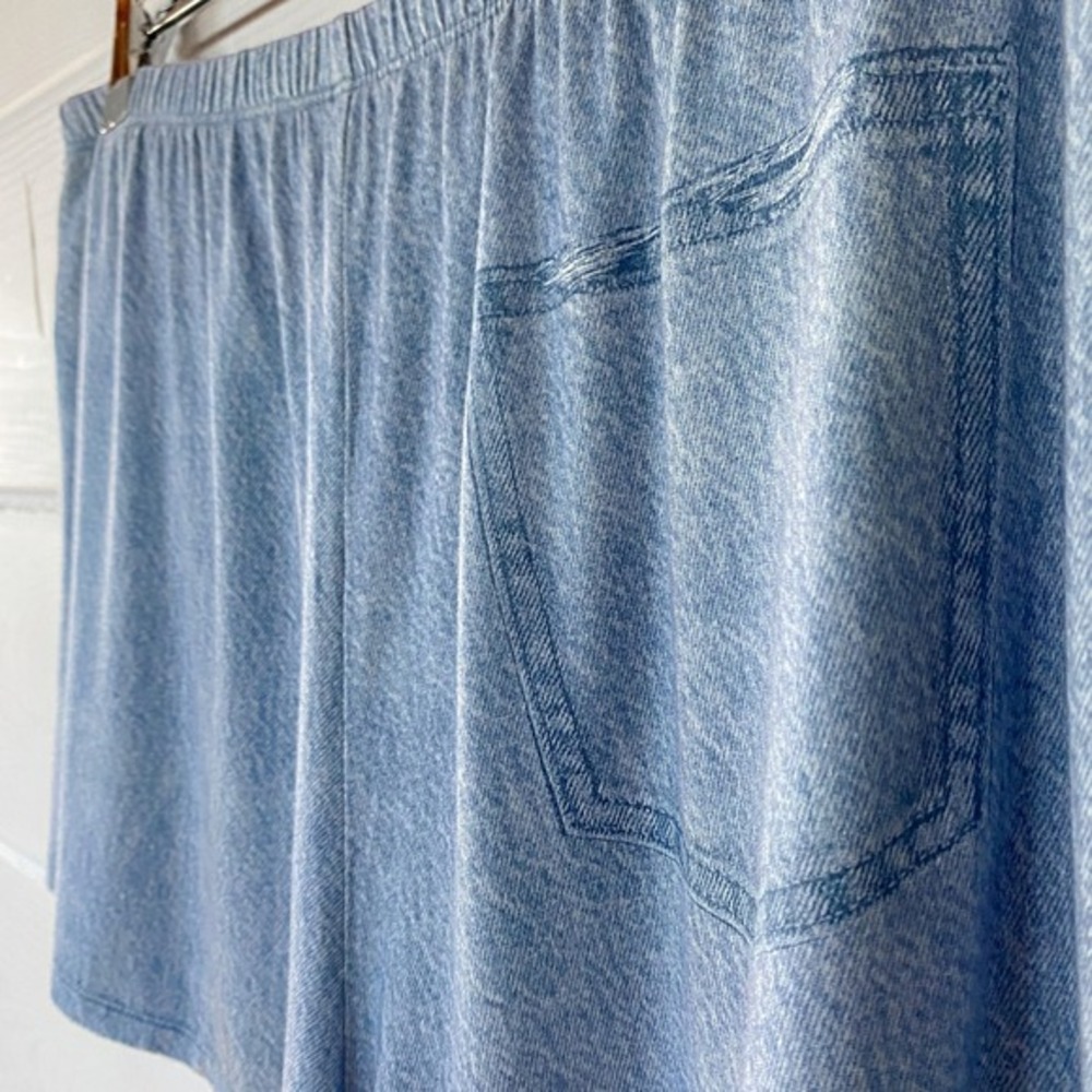 AE Aerie REAL SOFT Comfy COOLING Pajama Shorts Boxer Sleep Lounge XL Denim Print - Picture 5 of 12